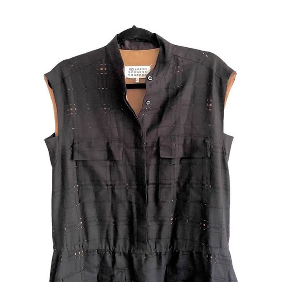 MAISON MARTIN MARGIELA Paris Sleeveless Midi Dress Made In Italy Black 42 - Picture 2 of 7